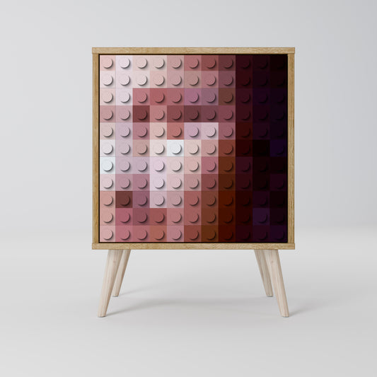 Credenza CONSTRUCTIVE ART a 1 anta effetto rovere