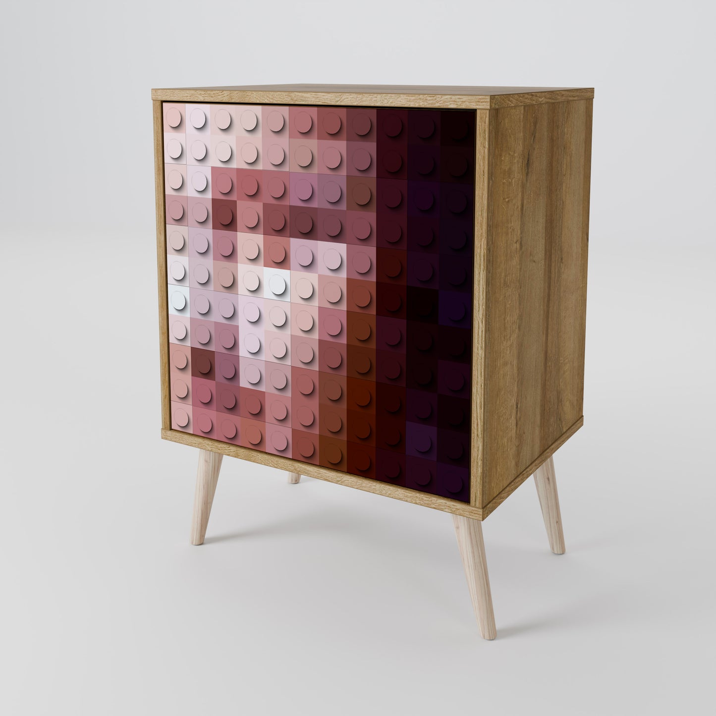 Credenza CONSTRUCTIVE ART a 1 anta effetto rovere