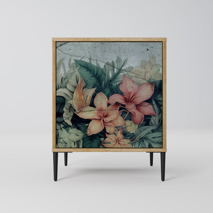 Credenza a 1 anta HEAVENLY BLOOM effetto rovere