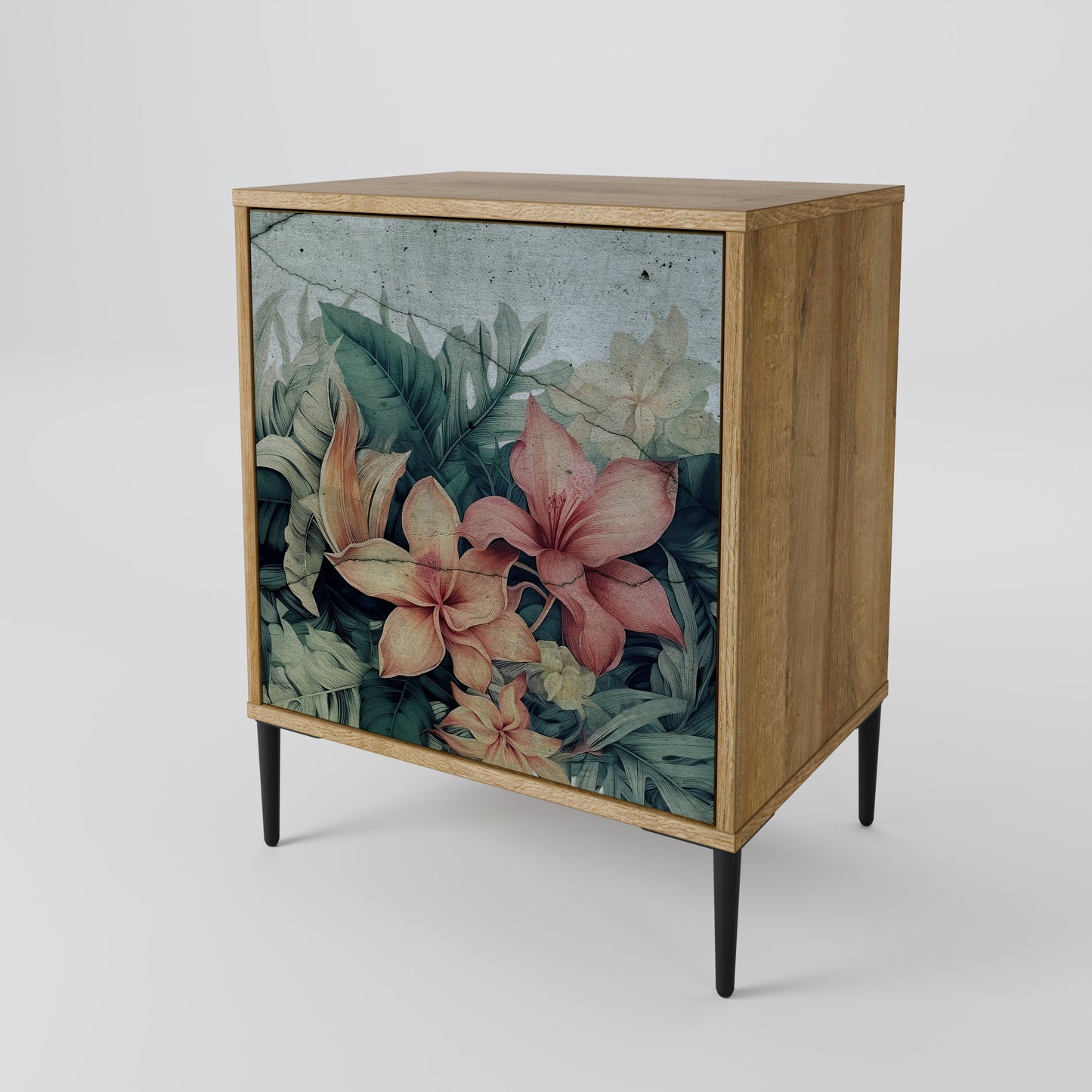 Credenza a 1 anta HEAVENLY BLOOM effetto rovere