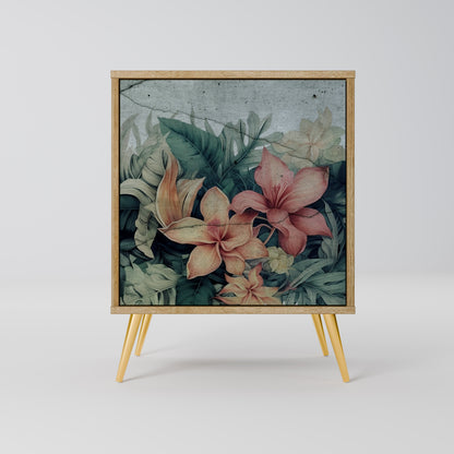 Credenza a 1 anta HEAVENLY BLOOM effetto rovere