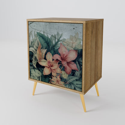 Credenza a 1 anta HEAVENLY BLOOM effetto rovere