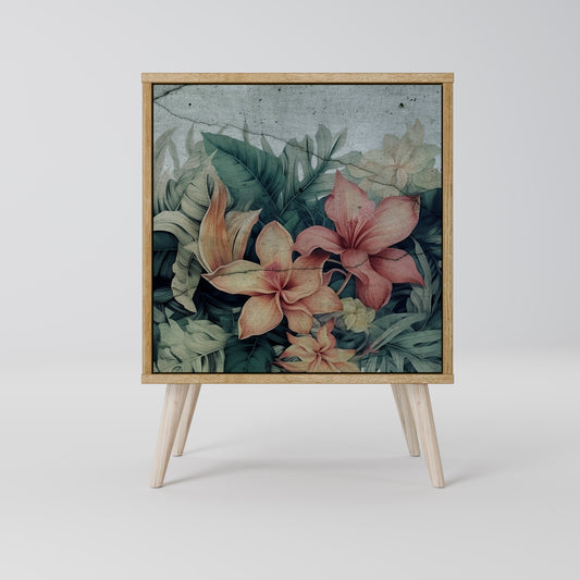 Credenza a 1 anta HEAVENLY BLOOM effetto rovere