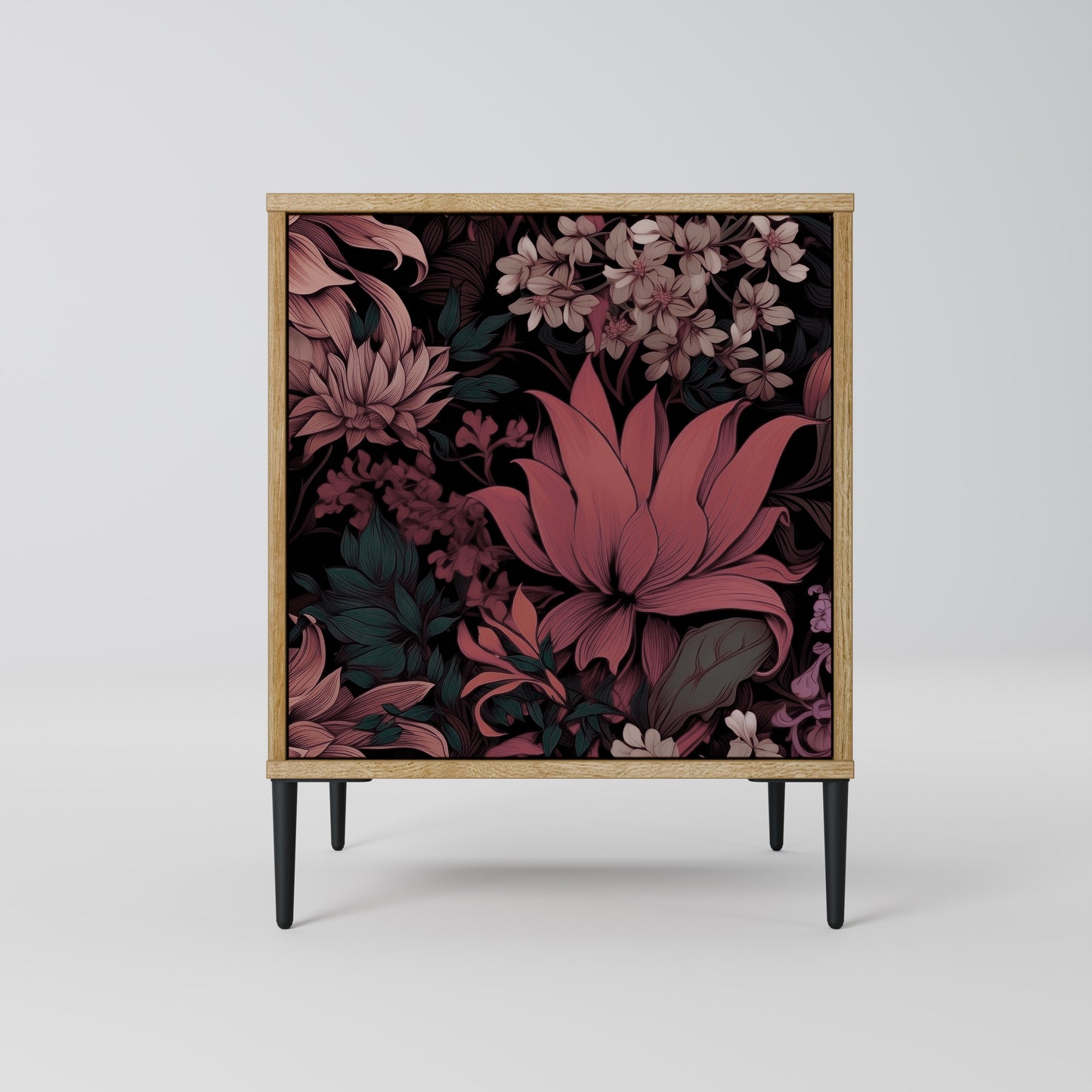 FLORAL WHISPER 1-Door Sideboard in Oak Effect