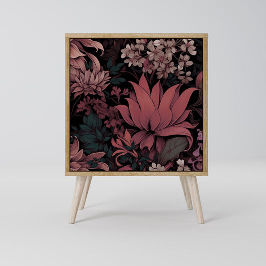 FLORAL WHISPER 1-Door Sideboard in Oak Effect