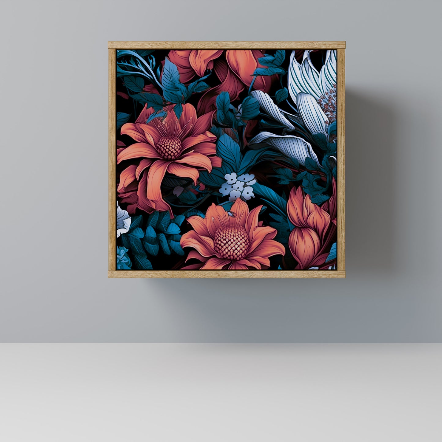 ETHEREAL BLOSSOMS 1-Door Sideboard in Oak Effect