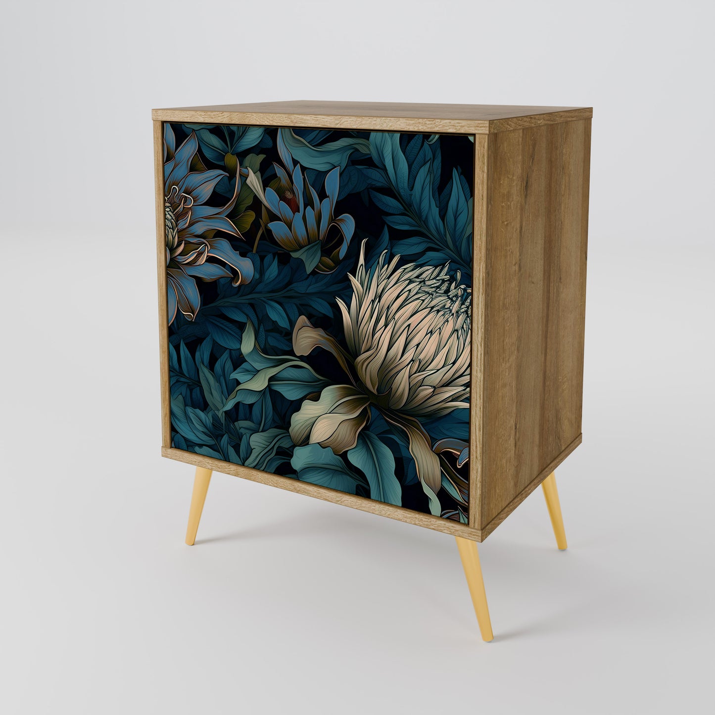 TWILIGHT BLOOM 1-Door Sideboard in Oak Effect