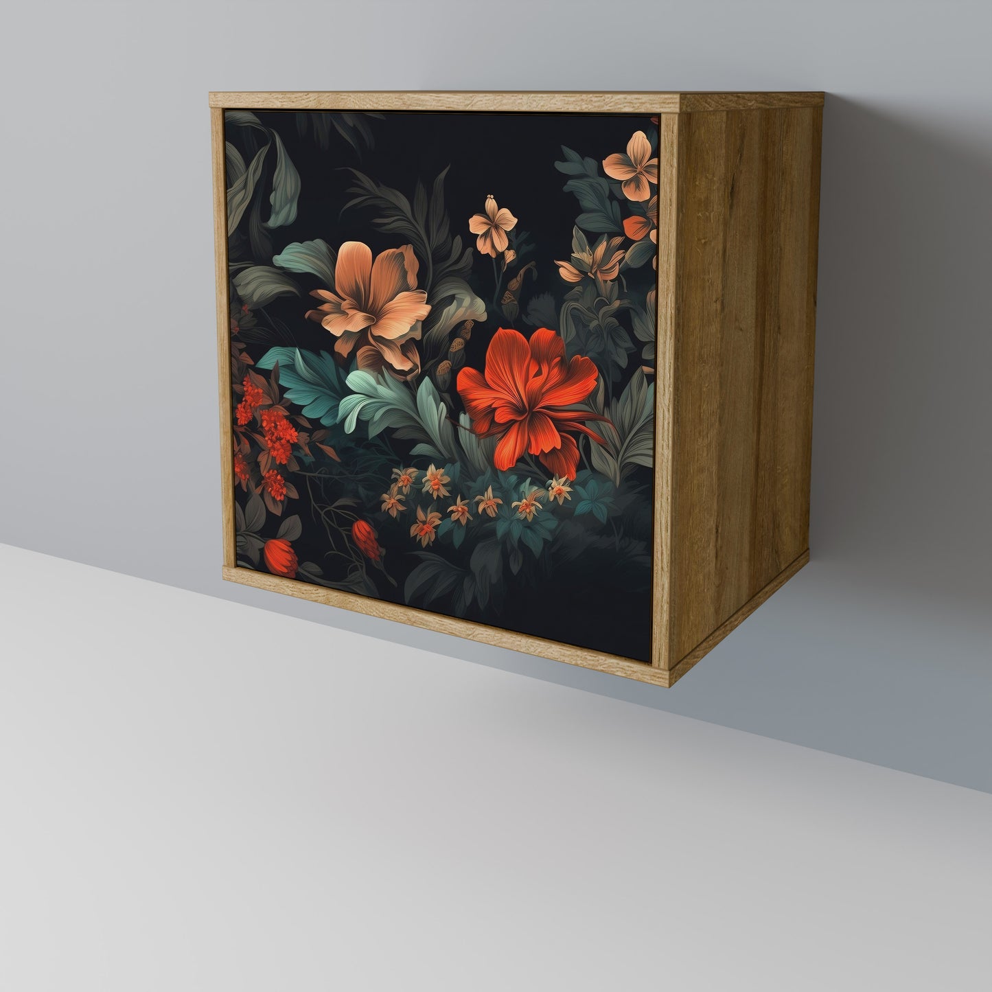 IMAGINARY BLOSSOM 1-Door Sideboard in Oak Effect