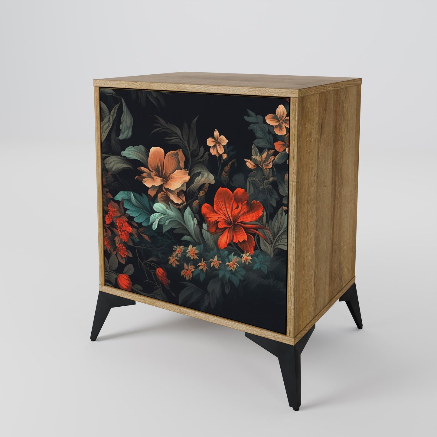 IMAGINARY BLOSSOM 1-Door Sideboard in Oak Effect