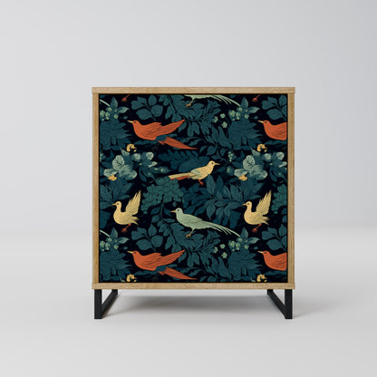 FOWL ORNAMENT 1-Door Sideboard in Oak Effect