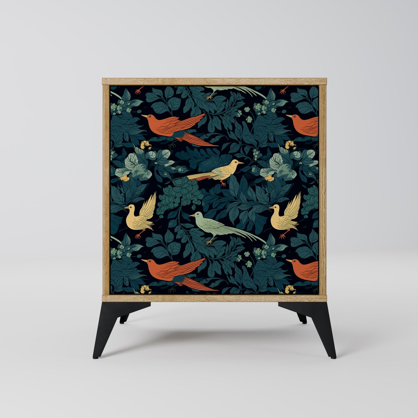 FOWL ORNAMENT 1-Door Sideboard in Oak Effect