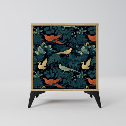 FOWL ORNAMENT 1-Door Sideboard in Oak Effect