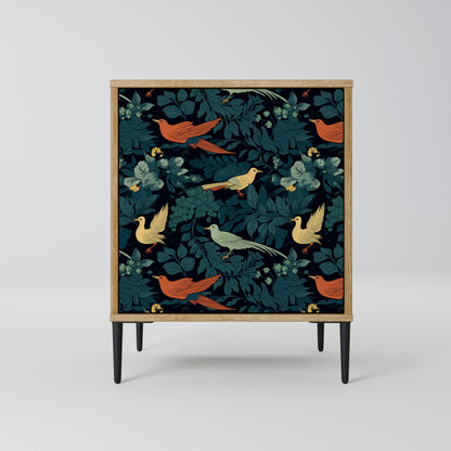 FOWL ORNAMENT 1-Door Sideboard in Oak Effect