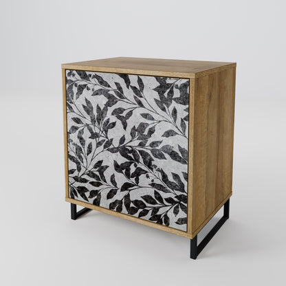 CHARCOAL SPROUT 1-Door Sideboard in Oak Effect