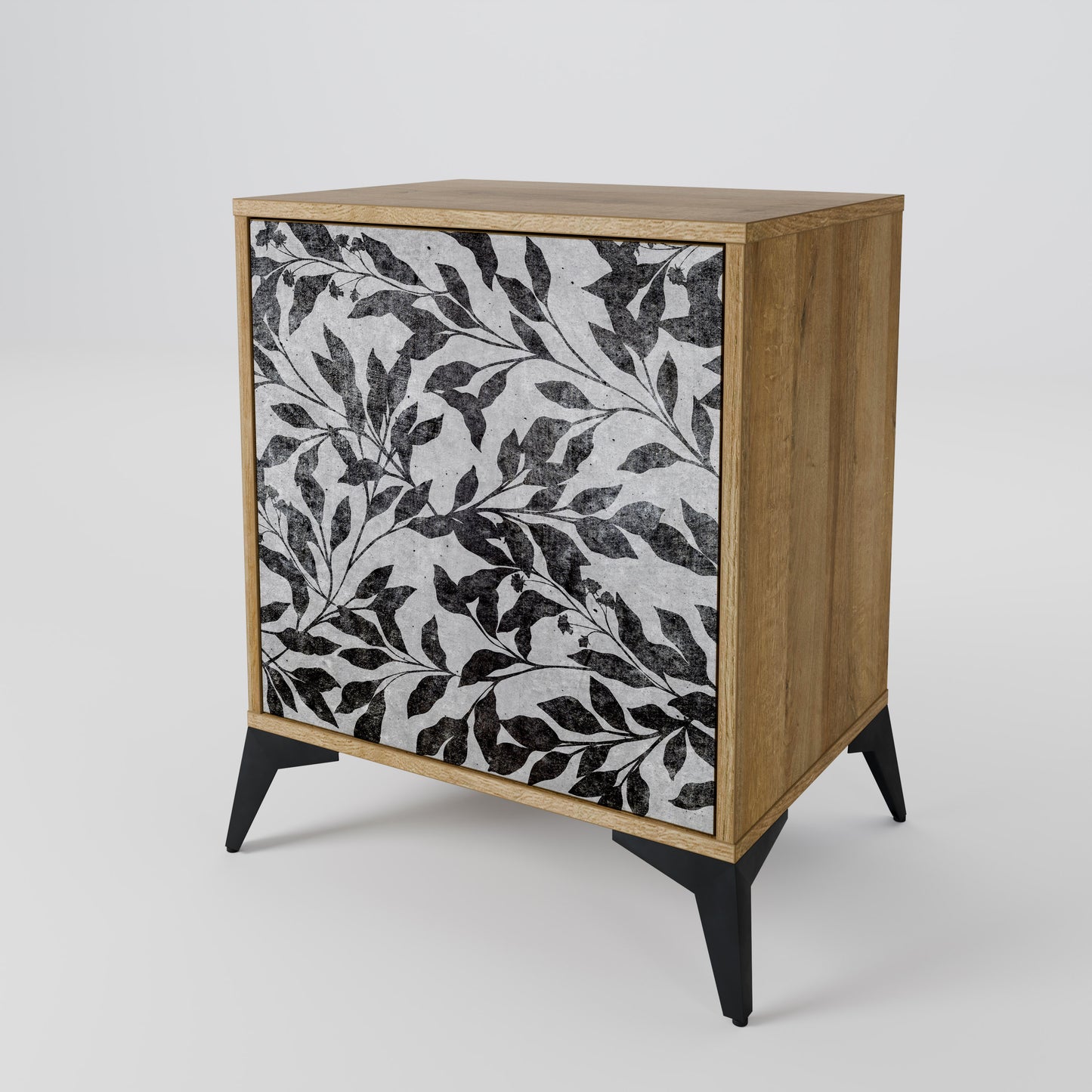 CHARCOAL SPROUT 1-Door Sideboard in Oak Effect