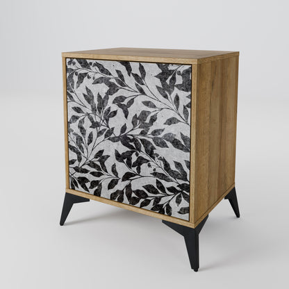 CHARCOAL SPROUT 1-Door Sideboard in Oak Effect