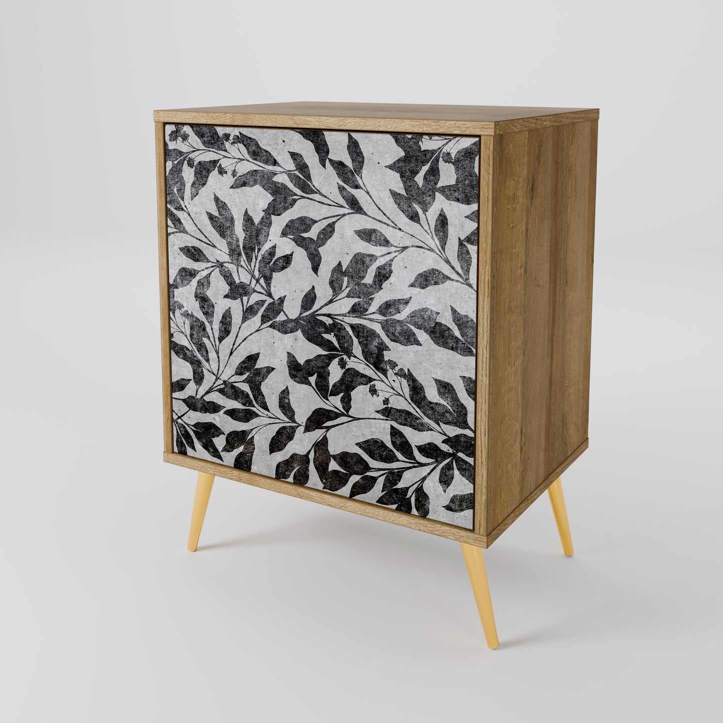 CHARCOAL SPROUT 1-Door Sideboard in Oak Effect
