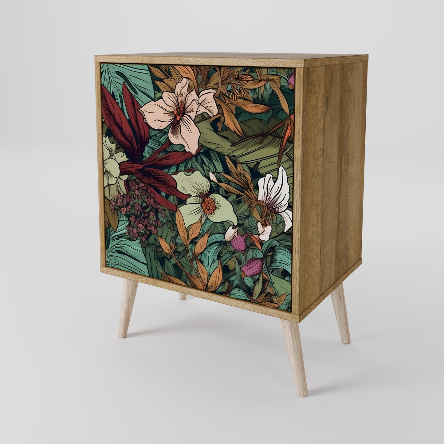 BOTANICAL EMERGENCE 1-Door Sideboard in Oak Effect