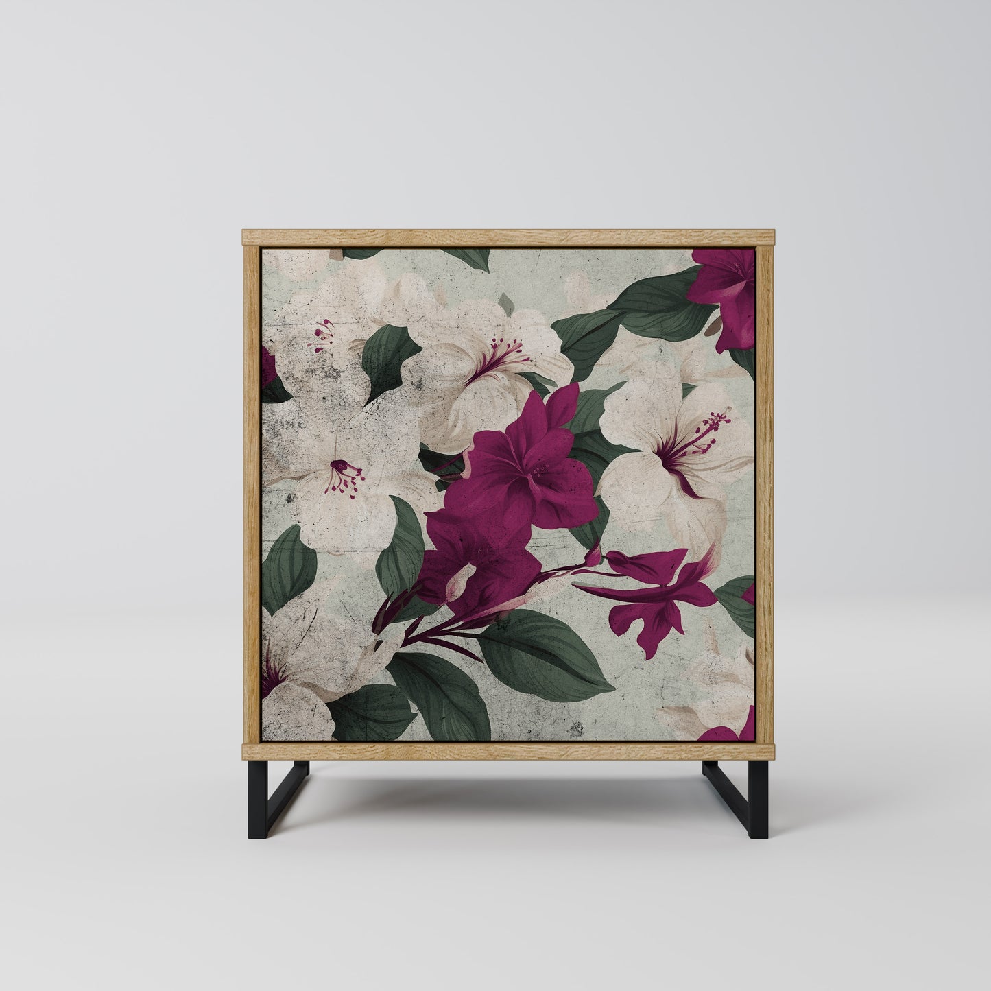 FLOWERET DREAM 1-Door Sideboard in Oak Effect