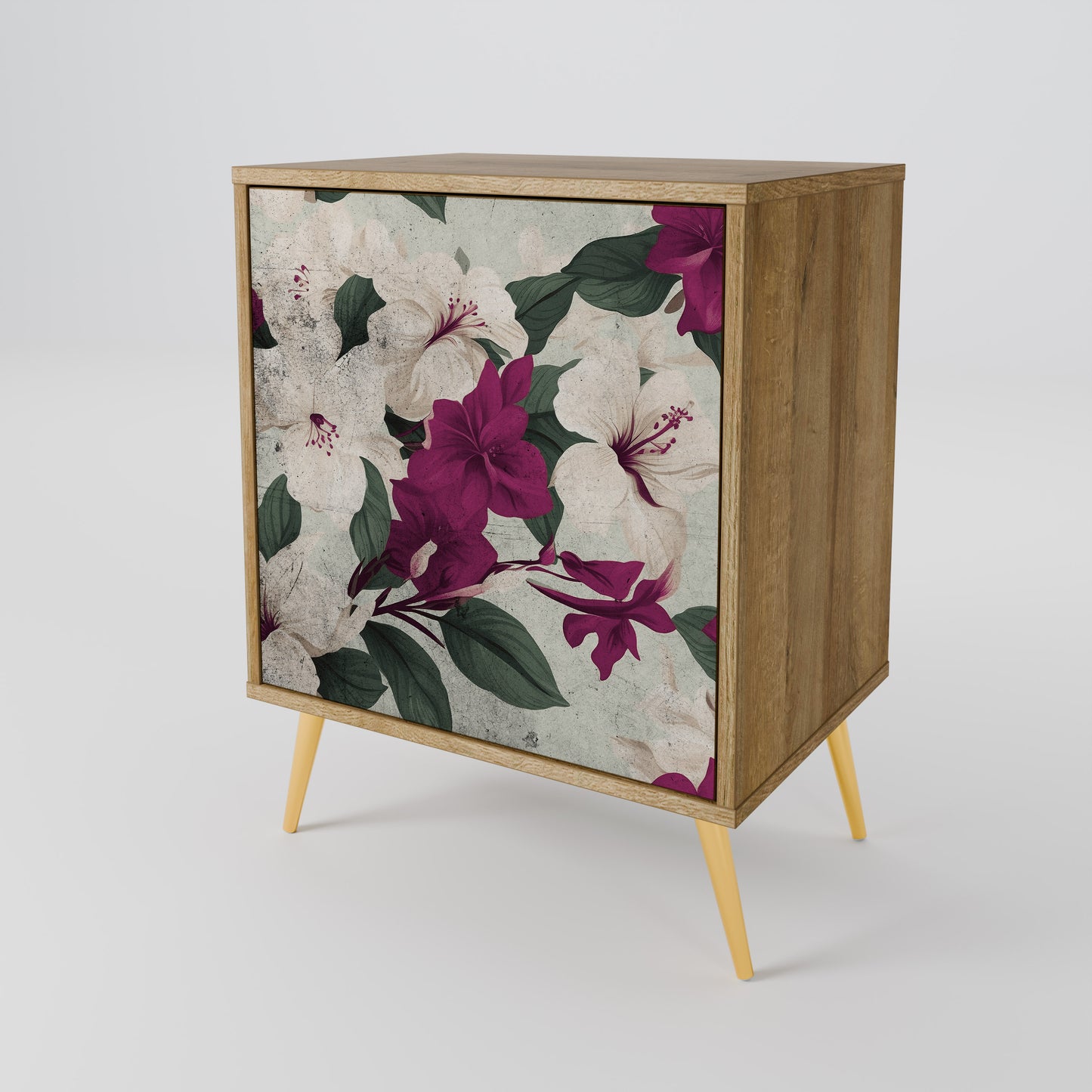 FLOWERET DREAM 1-Door Sideboard in Oak Effect