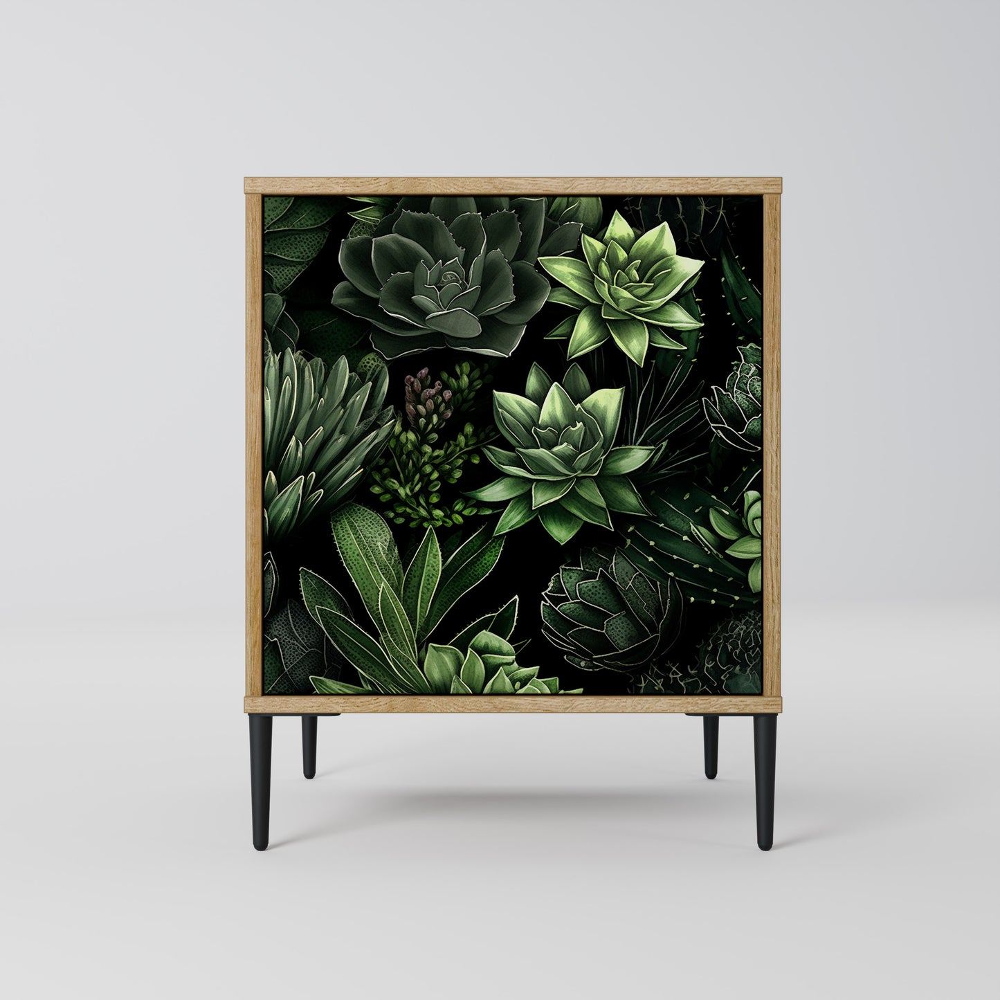 SUCCULENT JUNGLE 1-Door Sideboard in Oak Effect
