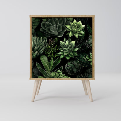 SUCCULENT JUNGLE 1-Door Sideboard in Oak Effect