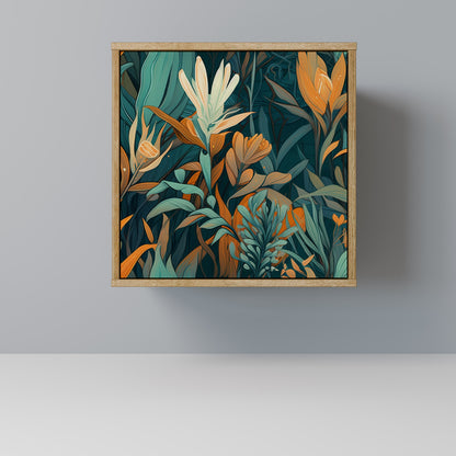 FLORAL SERENITY 1-Door Sideboard in Oak Effect