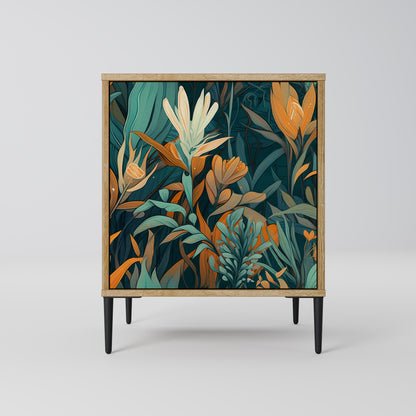 FLORAL SERENITY 1-Door Sideboard in Oak Effect
