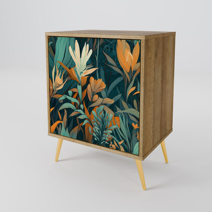 FLORAL SERENITY 1-Door Sideboard in Oak Effect