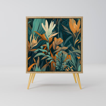 FLORAL SERENITY 1-Door Sideboard in Oak Effect