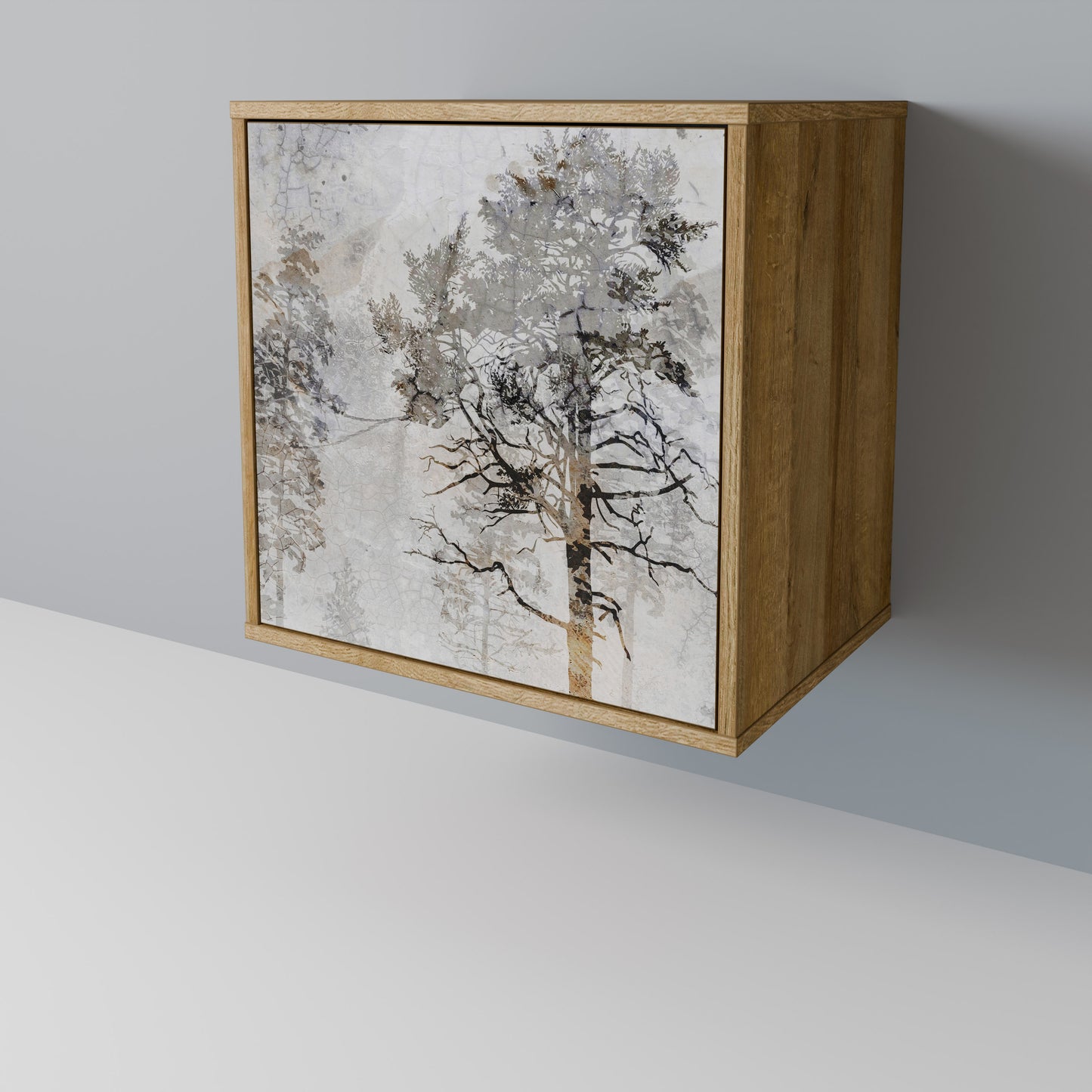 Credenza a 1 anta FADE IN THE TREES effetto rovere