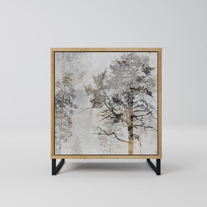 Credenza a 1 anta FADE IN THE TREES effetto rovere