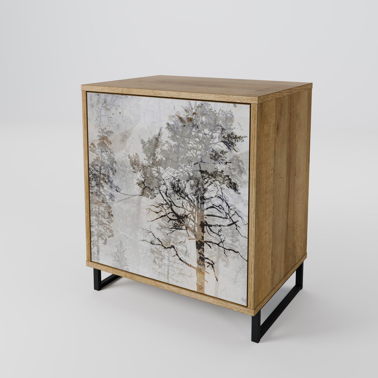 Credenza a 1 anta FADE IN THE TREES effetto rovere
