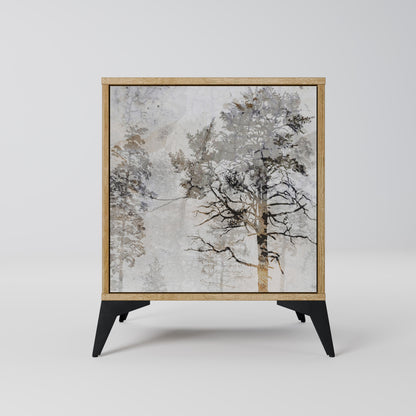 Credenza a 1 anta FADE IN THE TREES effetto rovere