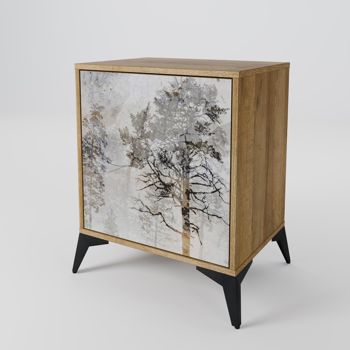 Credenza a 1 anta FADE IN THE TREES effetto rovere