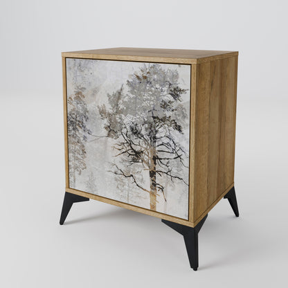 Credenza a 1 anta FADE IN THE TREES effetto rovere