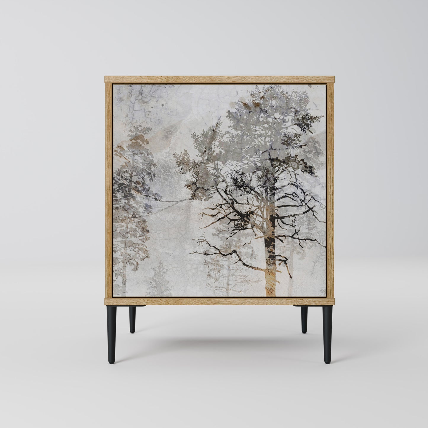 Credenza a 1 anta FADE IN THE TREES effetto rovere