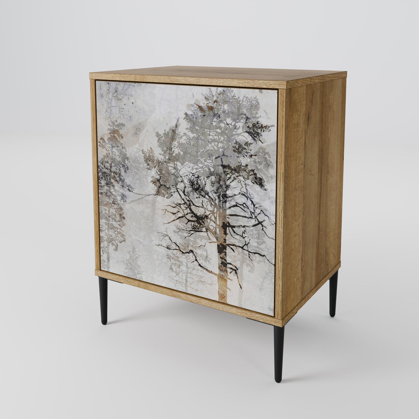 Credenza a 1 anta FADE IN THE TREES effetto rovere