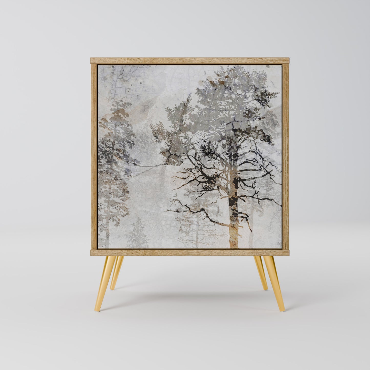 Credenza a 1 anta FADE IN THE TREES effetto rovere