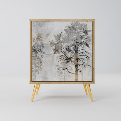 Credenza a 1 anta FADE IN THE TREES effetto rovere