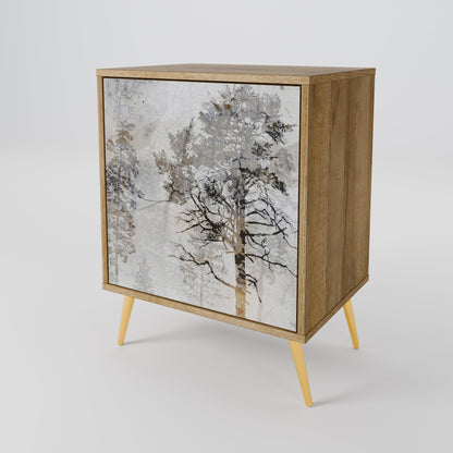 Credenza a 1 anta FADE IN THE TREES effetto rovere