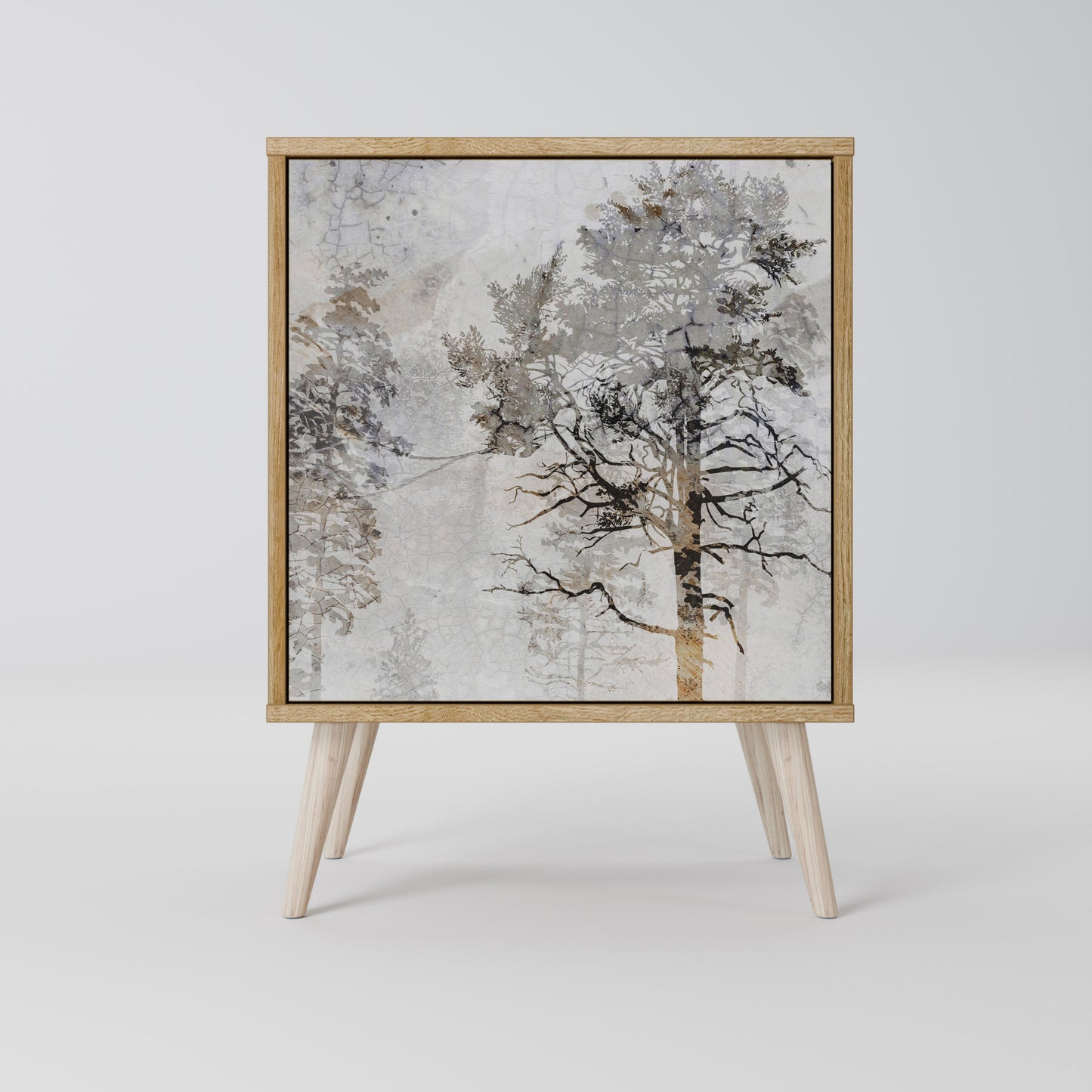 Credenza a 1 anta FADE IN THE TREES effetto rovere