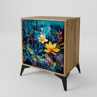 MIDNIGHT BLOSSOM 1-Door Sideboard in Oak Effect