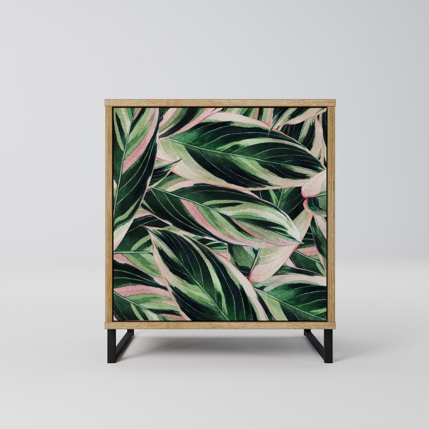 Credenza EERIE STROMANTHE a 1 anta effetto rovere