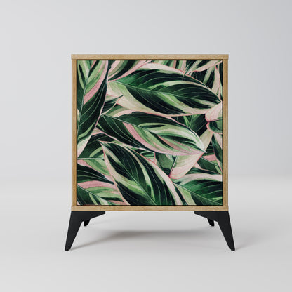 Credenza EERIE STROMANTHE a 1 anta effetto rovere