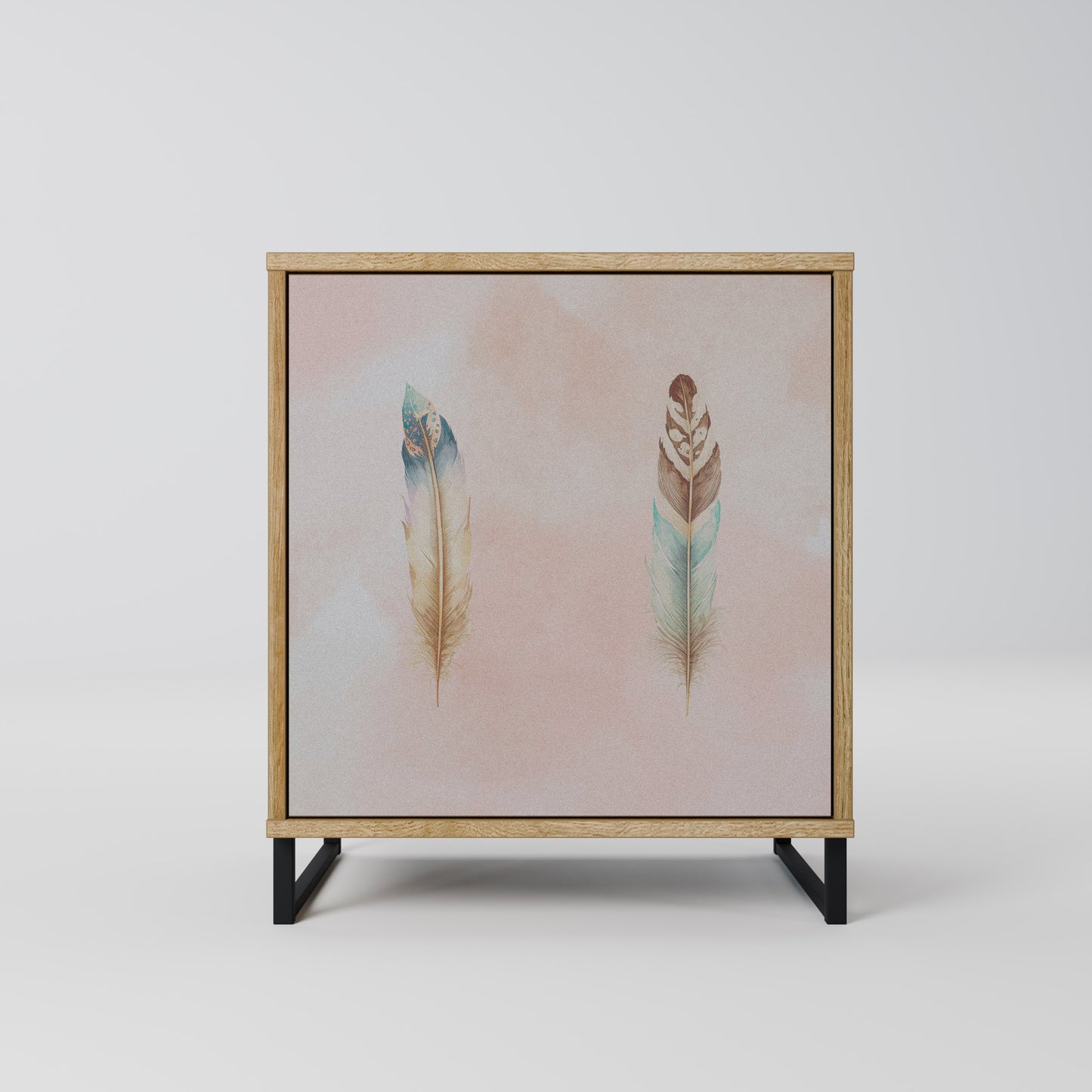 Credenza THE DELIQUESCE a 1 anta effetto rovere