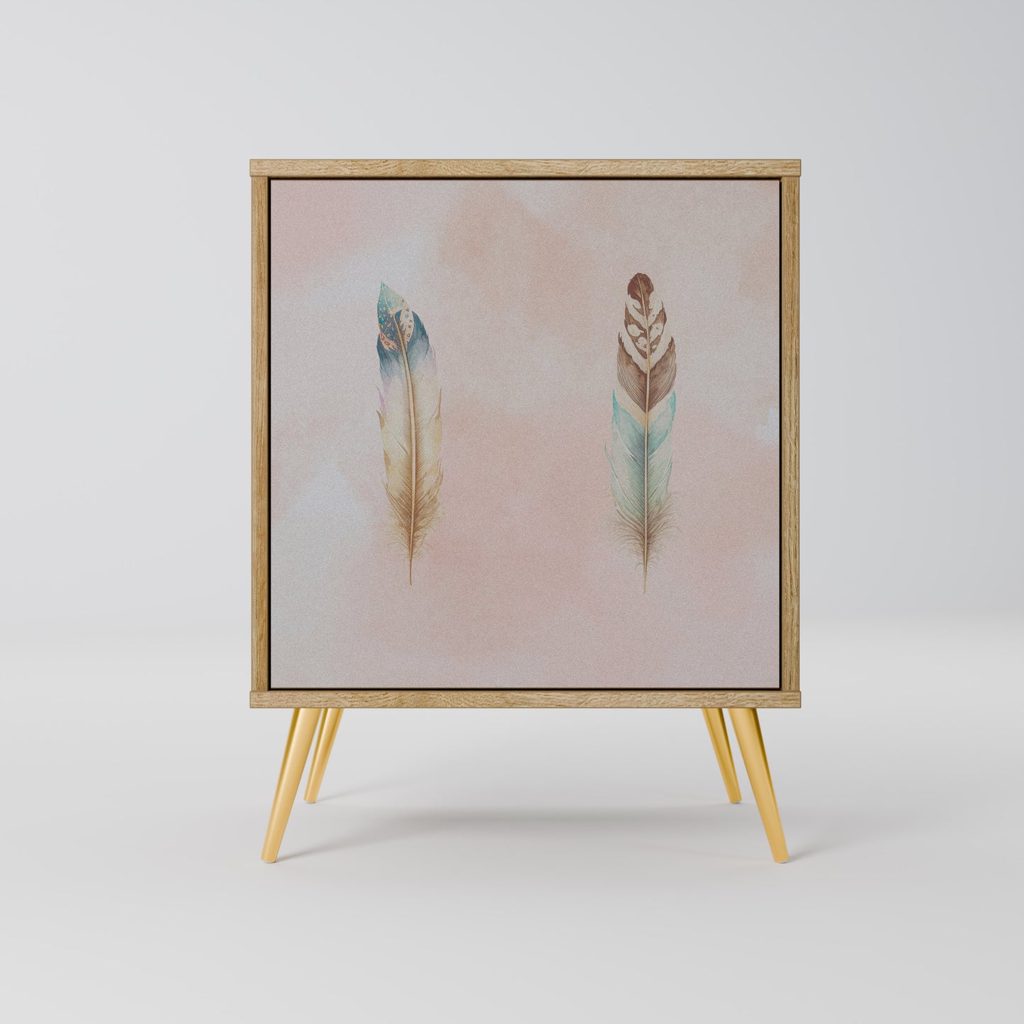 Credenza THE DELIQUESCE a 1 anta effetto rovere