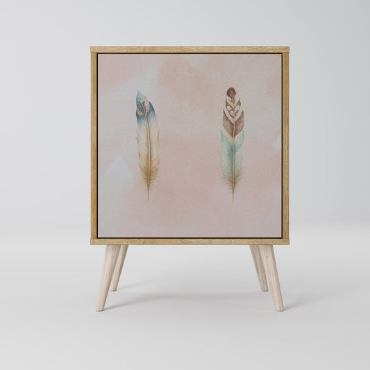 Credenza THE DELIQUESCE a 1 anta effetto rovere