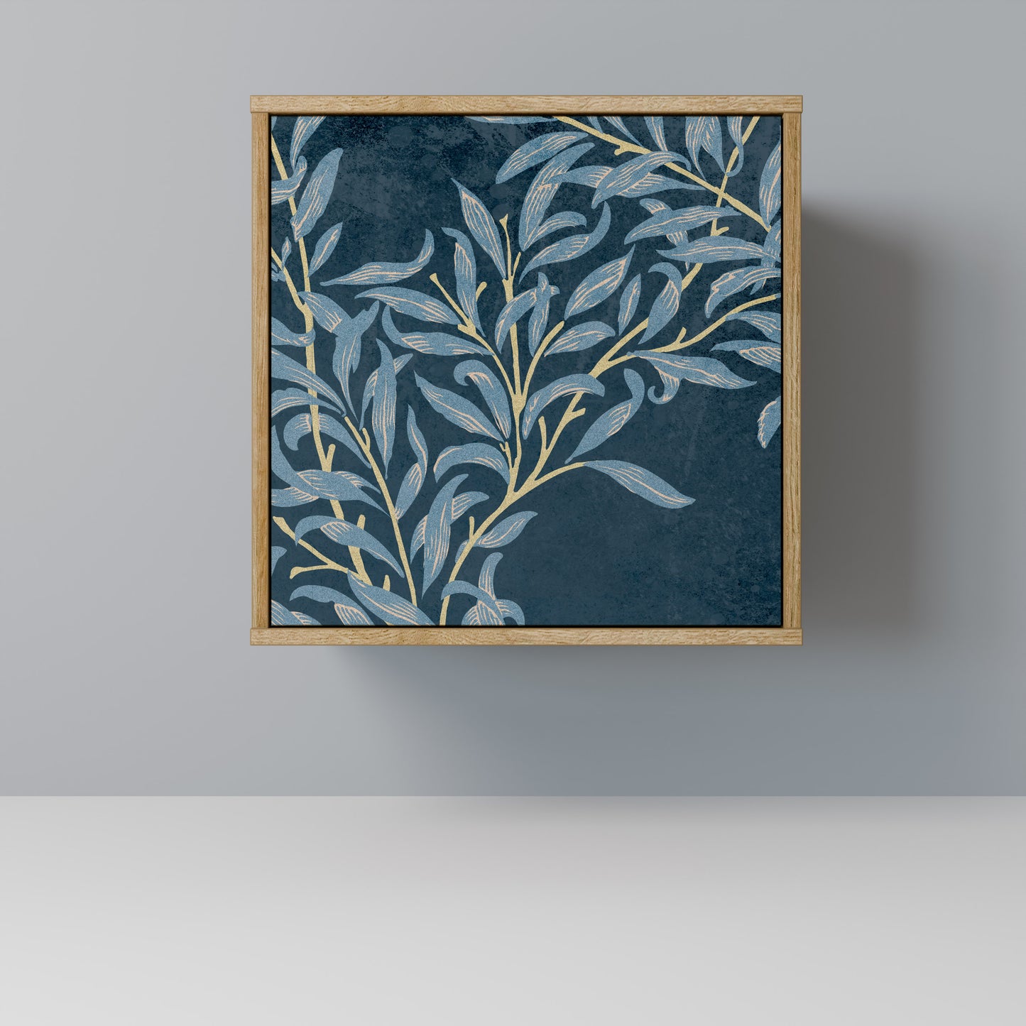 BLUE LEAVES 1-Door Sideboard in Oak Effect