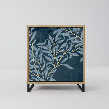 BLUE LEAVES 1-Door Sideboard in Oak Effect